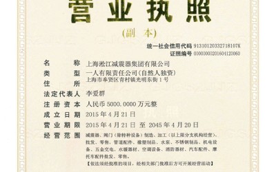 上海淞江减震器集团有限公司营业执照